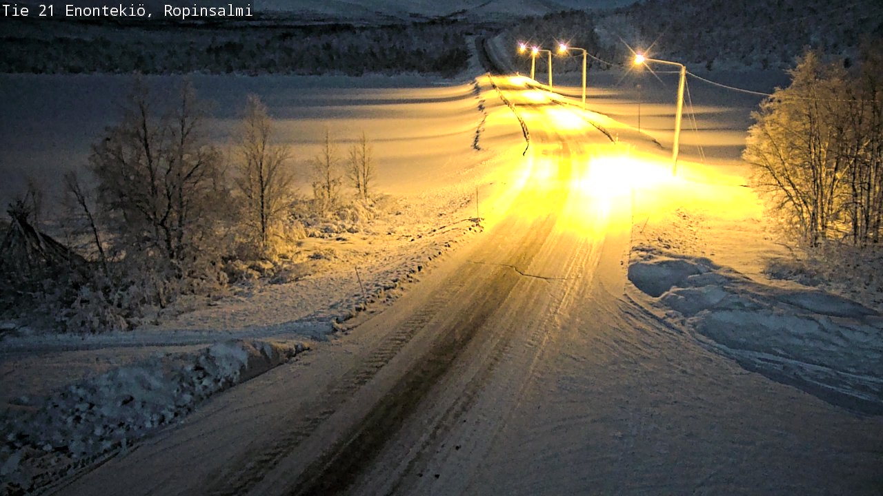 Weather Camera Image Road 21 Enontekiö, Ropinsalmi, Enontekiö, Lappi