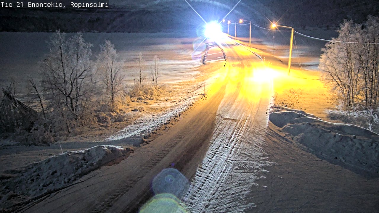 Weather Camera Image Road 21 Enontekiö, Ropinsalmi, Enontekiö, Lappi