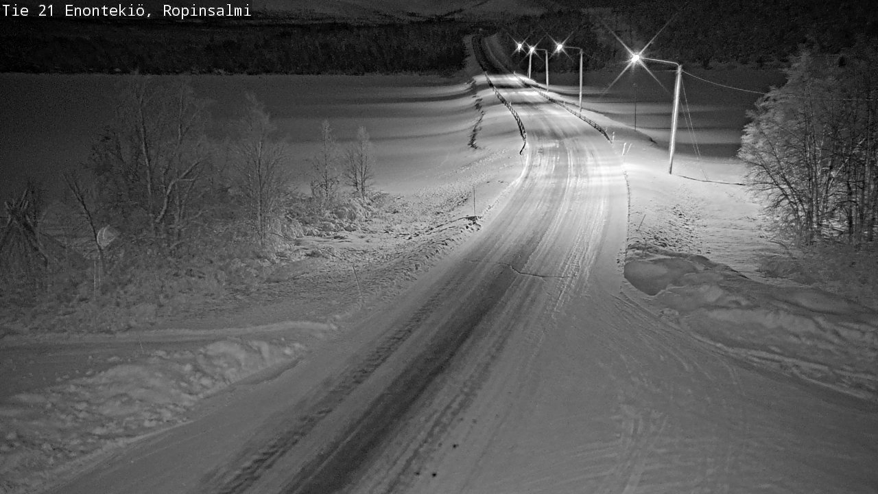 Weather Camera Image Road 21 Enontekiö, Ropinsalmi, Enontekiö, Lappi
