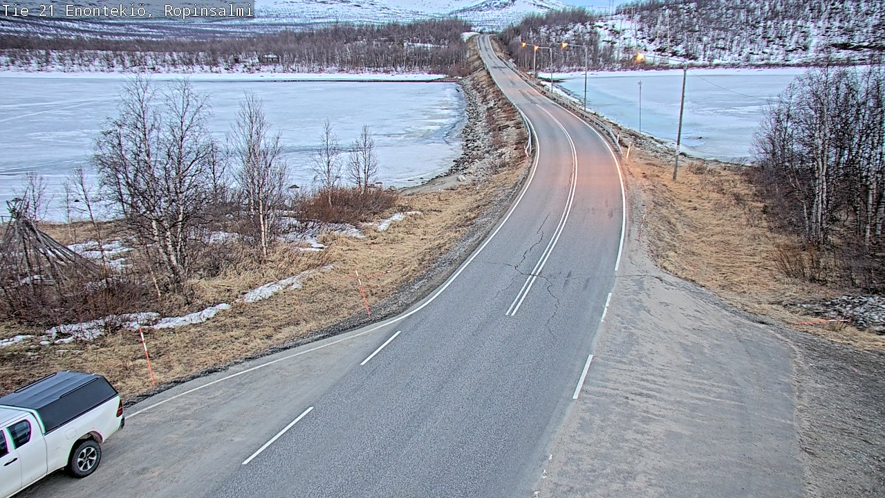 Weather Camera Image Road 21 Enontekiö, Ropinsalmi, Enontekiö, Lappi