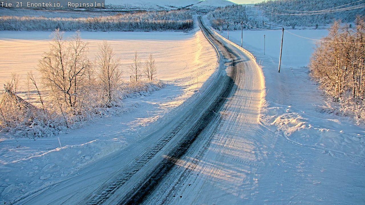 Weather Camera Image Road 21 Enontekiö, Ropinsalmi, Enontekiö, Lappi