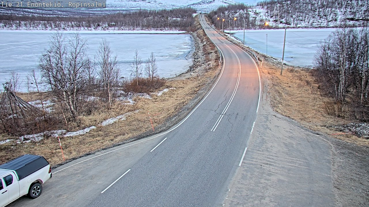 Weather Camera Image Road 21 Enontekiö, Ropinsalmi, Enontekiö, Lappi