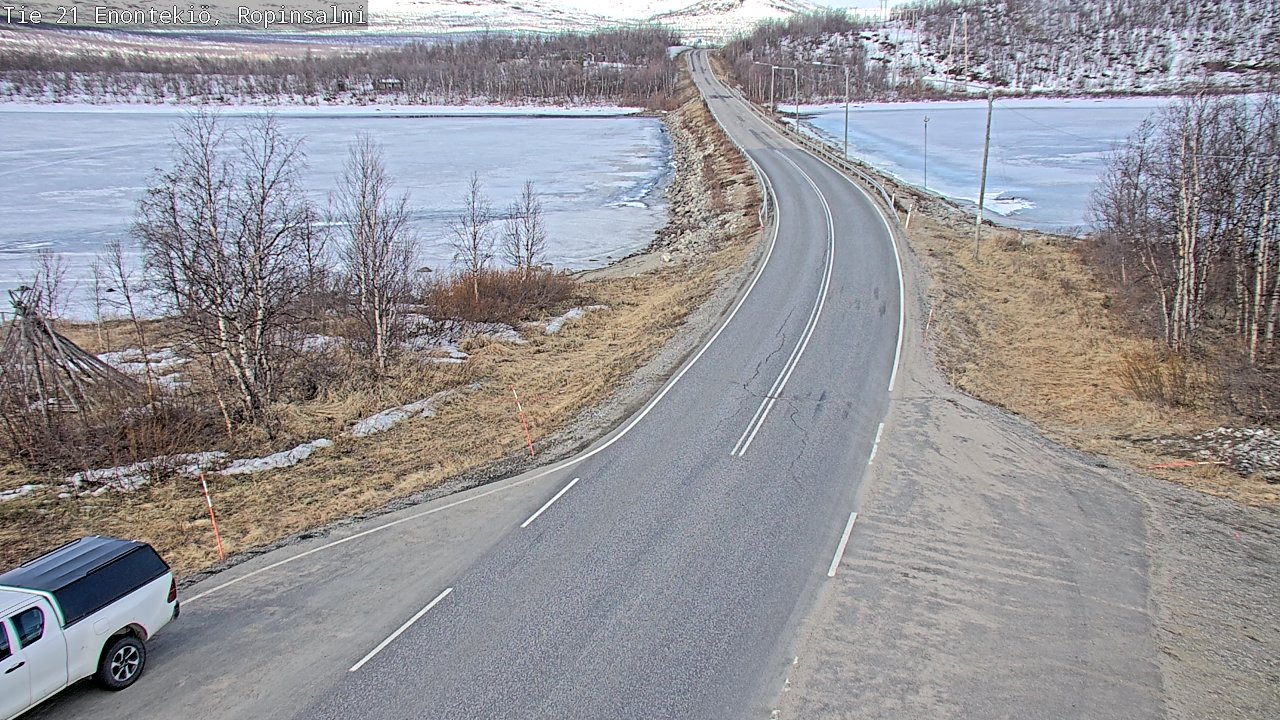 Weather Camera Image Road 21 Enontekiö, Ropinsalmi, Enontekiö, Lappi
