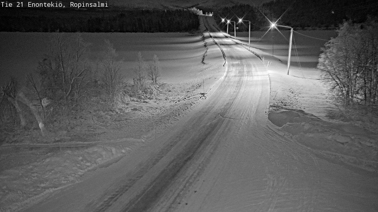 Weather Camera Image Väg 21 Enontekiö, Ropinsalmi, Enontekiö, Lappi