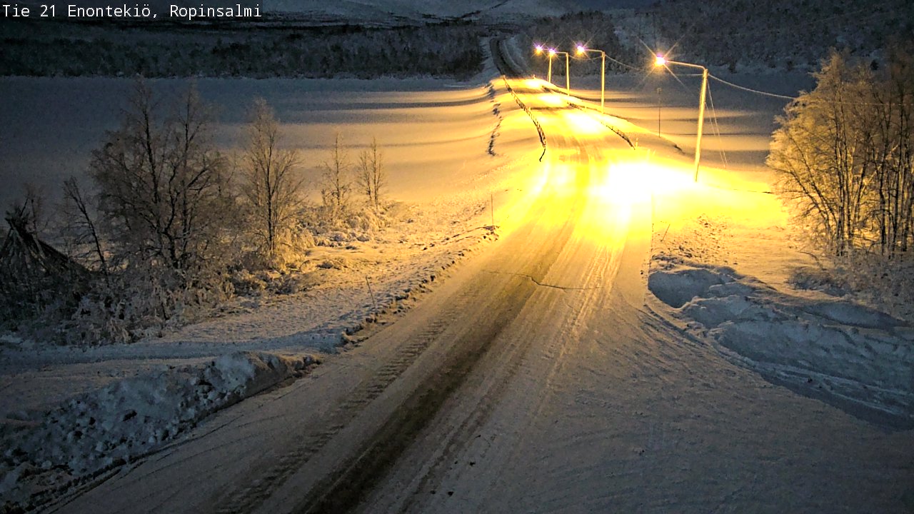 Weather Camera Image Road 21 Enontekiö, Ropinsalmi, Enontekiö, Lappi