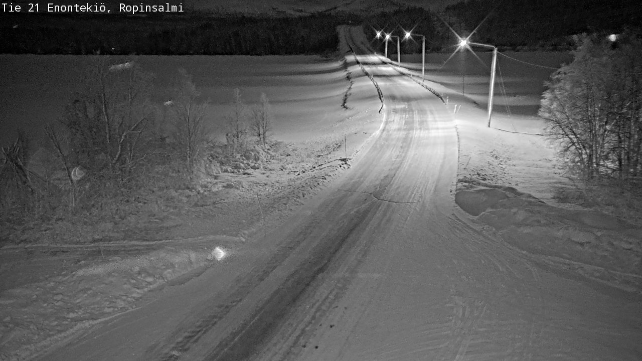 Weather Camera Image Väg 21 Enontekiö, Ropinsalmi, Enontekiö, Lappi