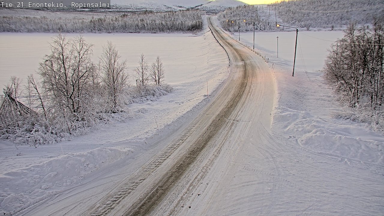Weather Camera Image Road 21 Enontekiö, Ropinsalmi, Enontekiö, Lappi