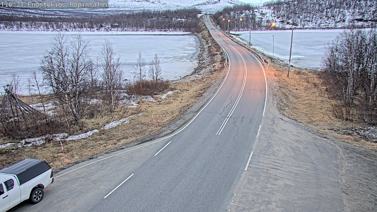 Weather Camera Image Väg 21 Enontekiö, Ropinsalmi, Enontekiö, Lappi