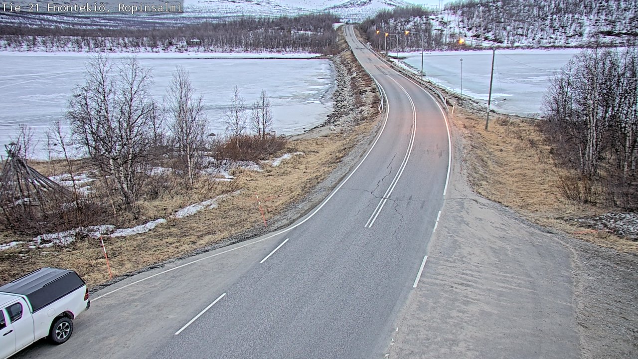 Weather Camera Image Väg 21 Enontekiö, Ropinsalmi, Enontekiö, Lappi