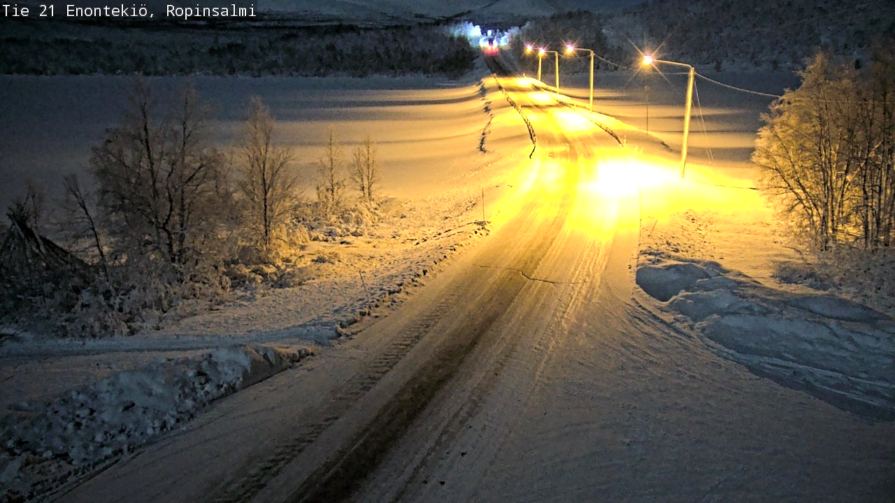 Weather Camera Image Road 21 Enontekiö, Ropinsalmi, Enontekiö, Lappi
