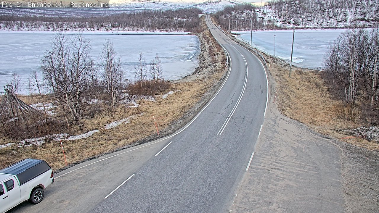 Weather Camera Image Road 21 Enontekiö, Ropinsalmi, Enontekiö, Lappi