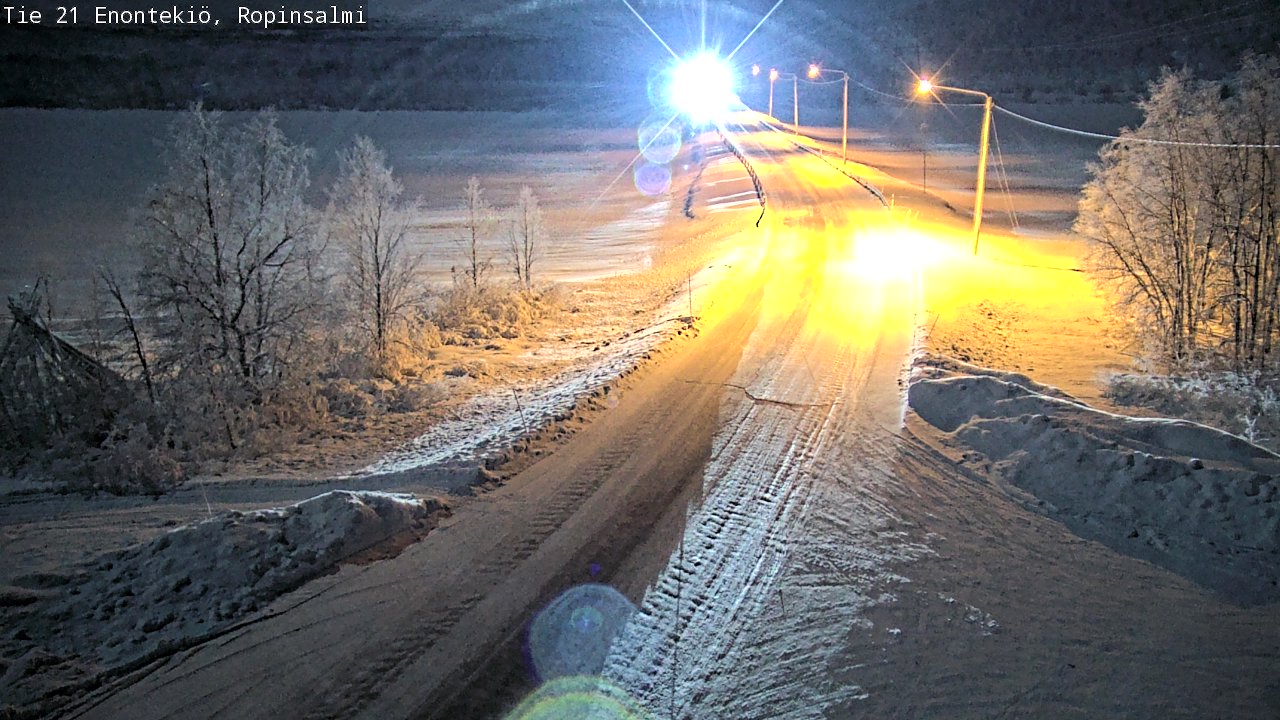 Weather Camera Image Road 21 Enontekiö, Ropinsalmi, Enontekiö, Lappi