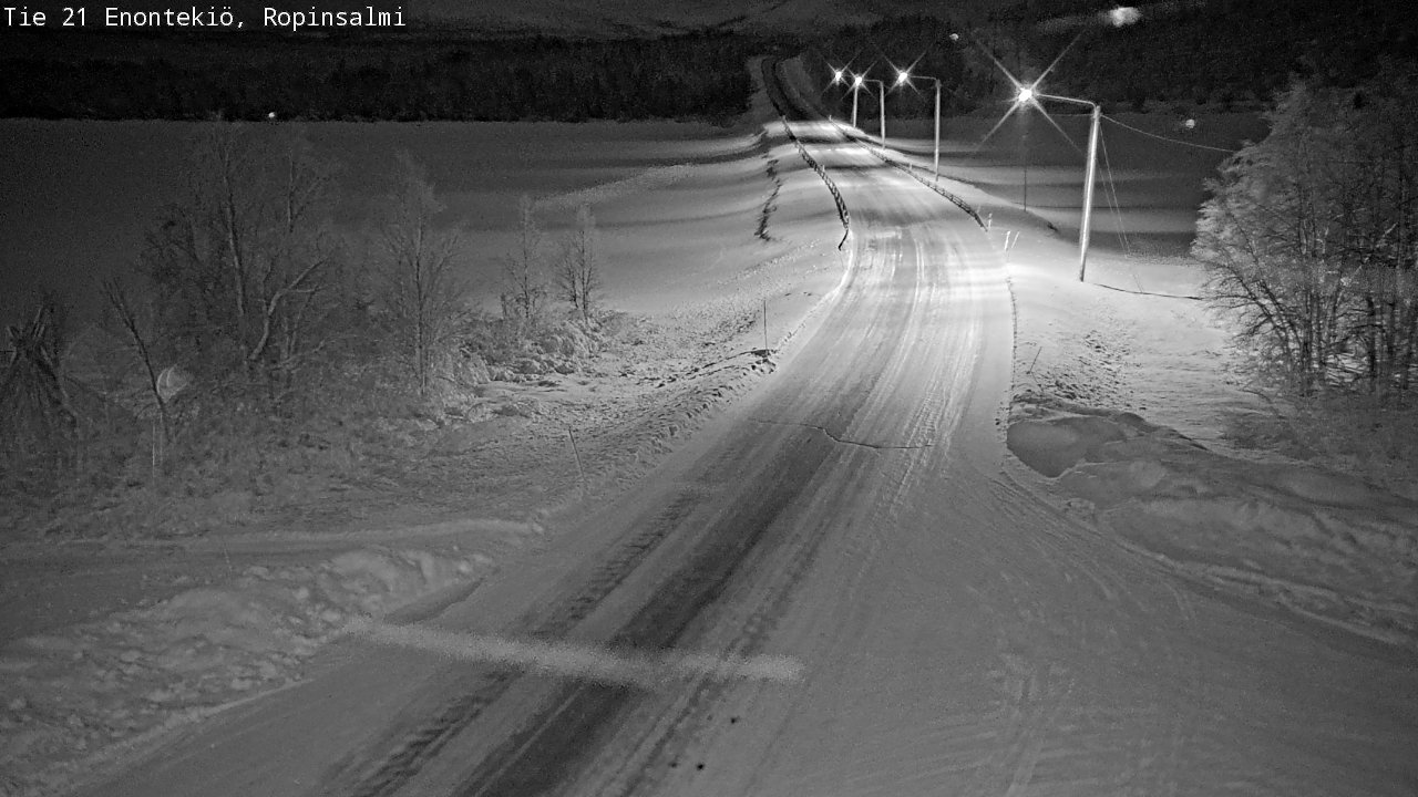 Weather Camera Image Road 21 Enontekiö, Ropinsalmi, Enontekiö, Lappi