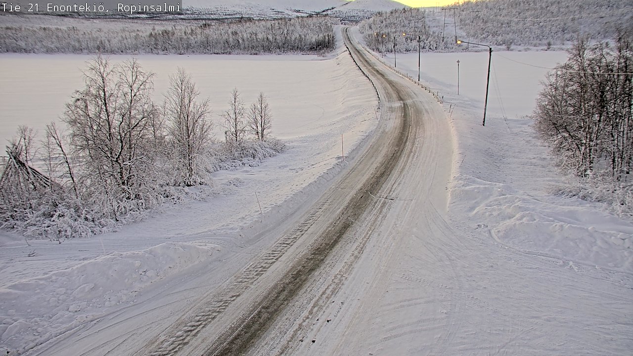 Weather Camera Image Road 21 Enontekiö, Ropinsalmi, Enontekiö, Lappi