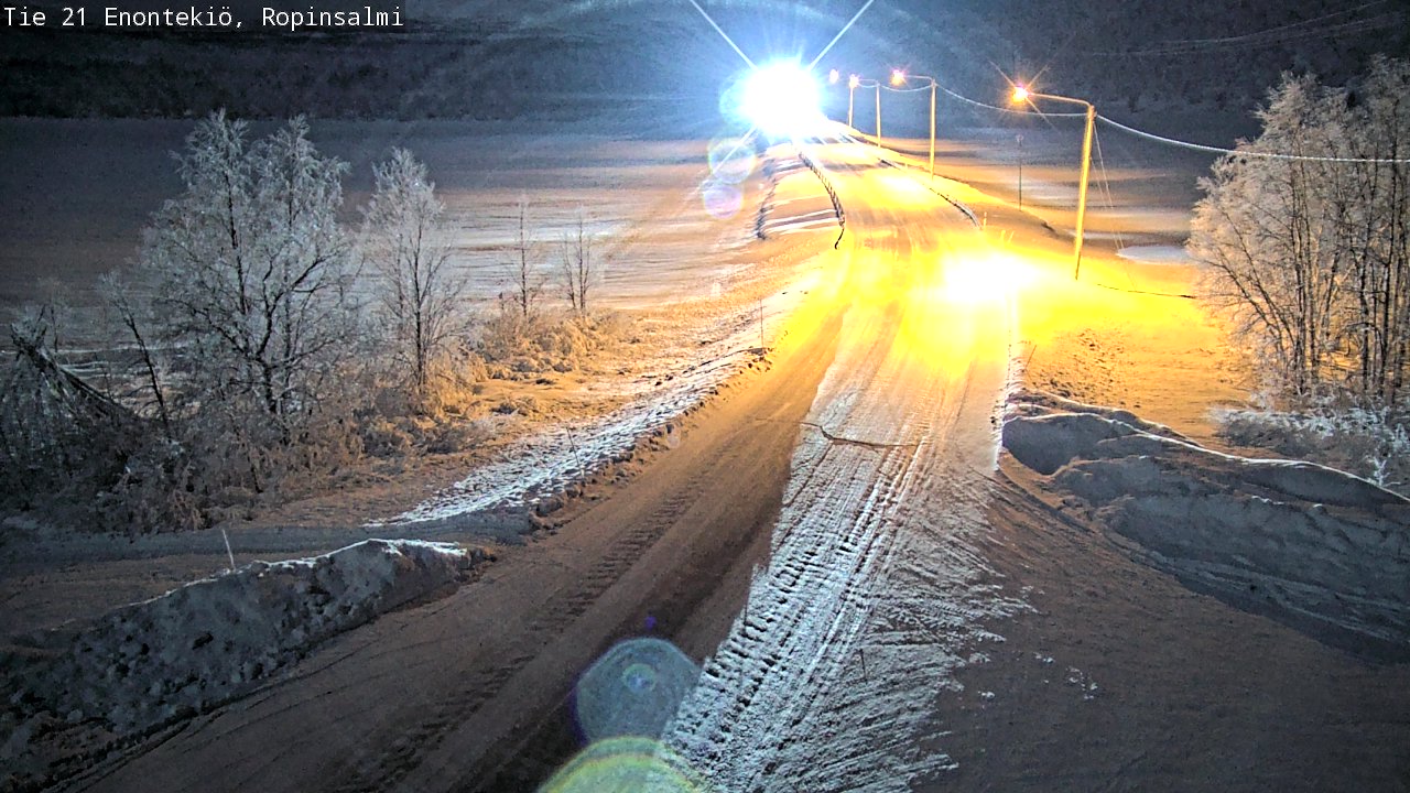 Weather Camera Image Road 21 Enontekiö, Ropinsalmi, Enontekiö, Lappi