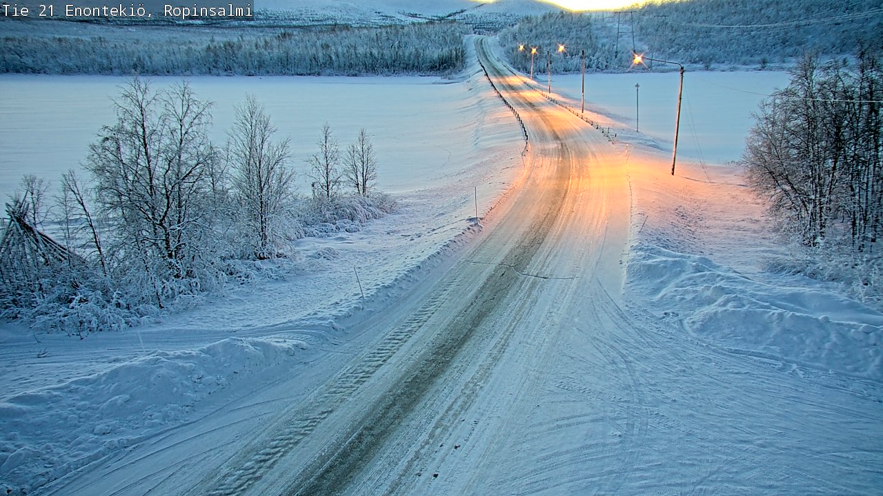Weather Camera Image Road 21 Enontekiö, Ropinsalmi, Enontekiö, Lappi