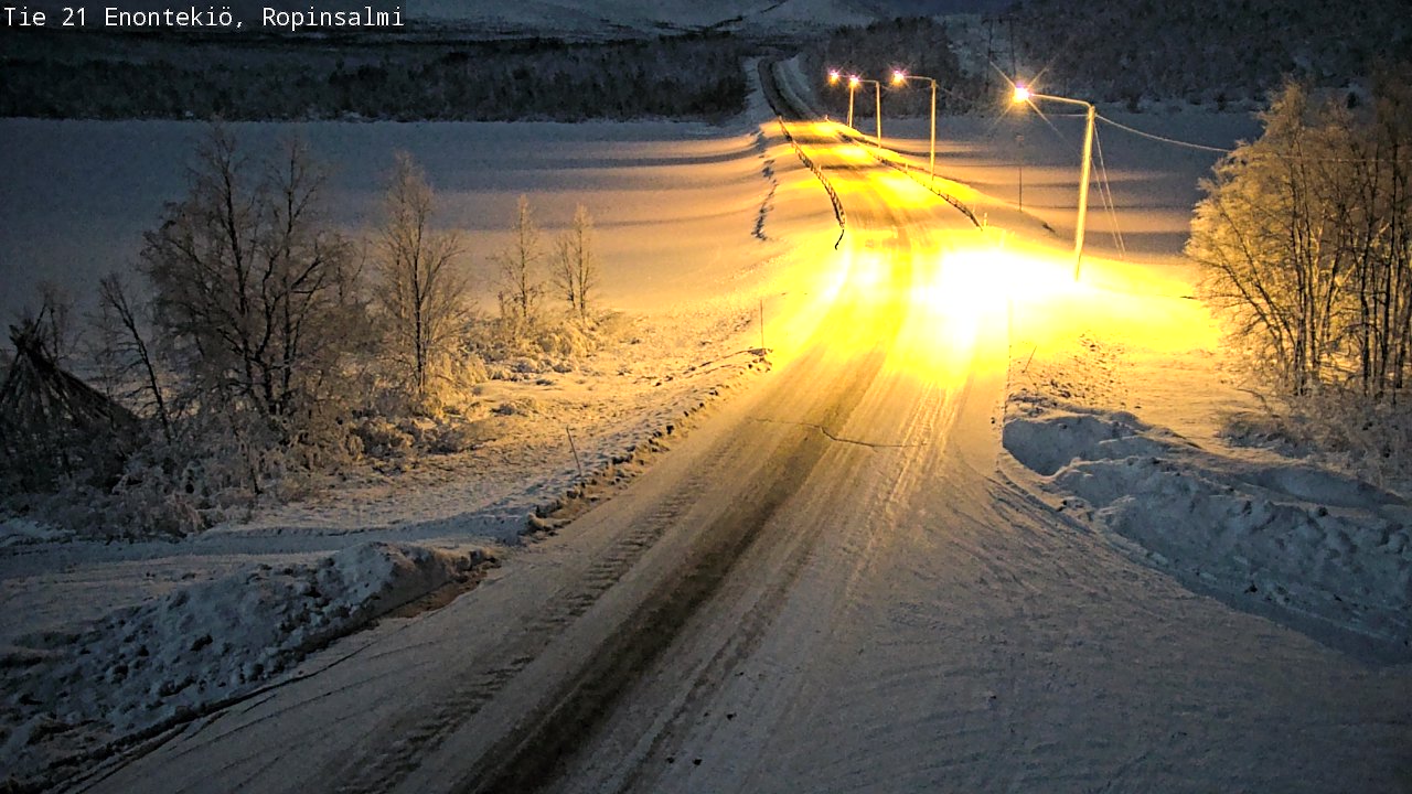 Weather Camera Image Road 21 Enontekiö, Ropinsalmi, Enontekiö, Lappi