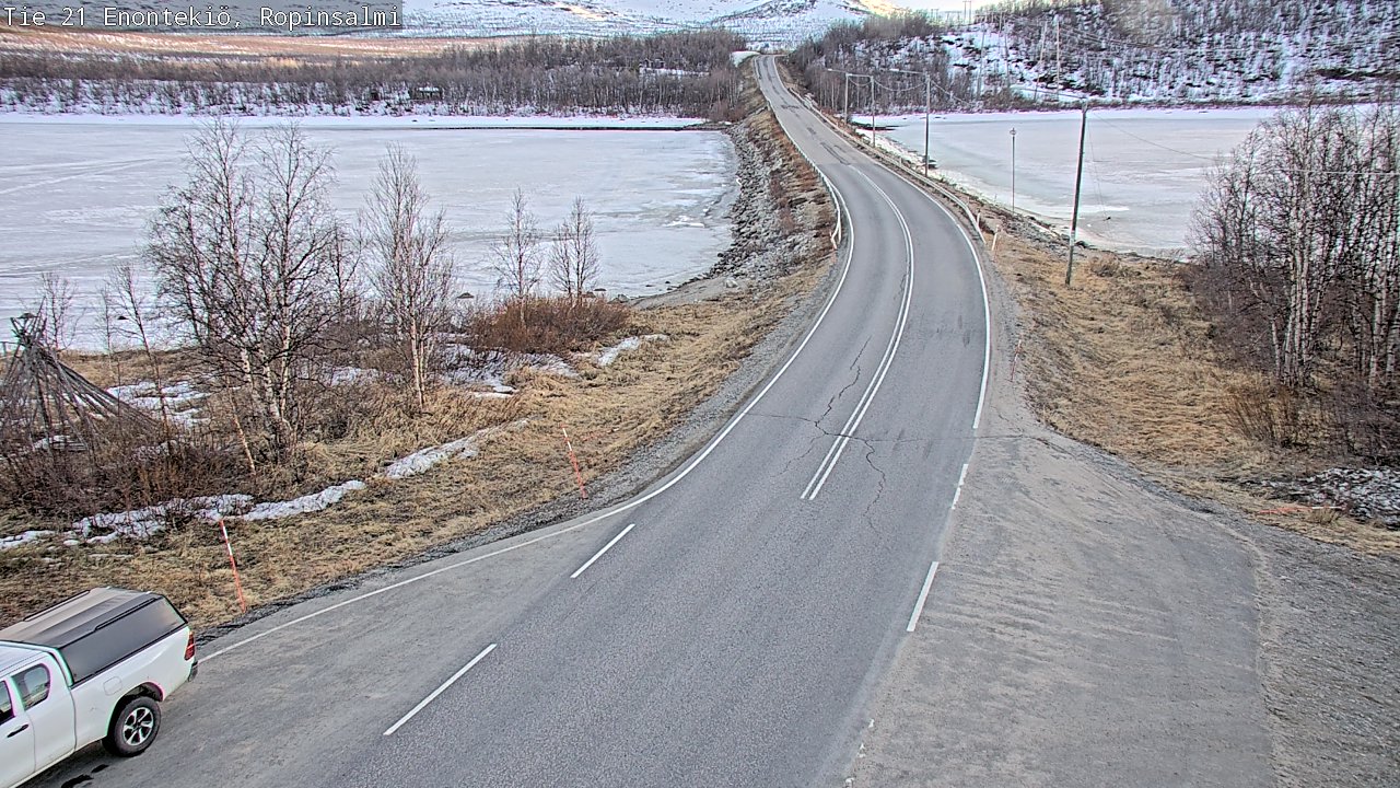 Weather Camera Image Väg 21 Enontekiö, Ropinsalmi, Enontekiö, Lappi