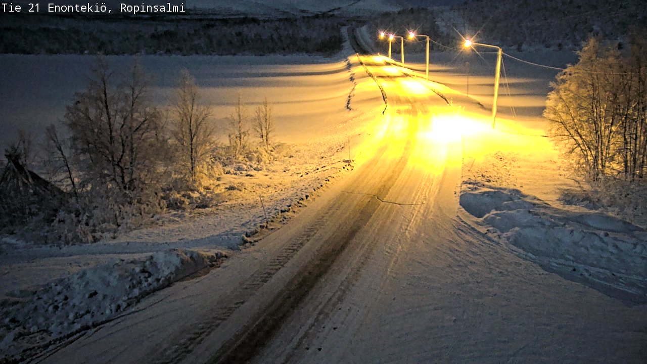 Weather Camera Image Road 21 Enontekiö, Ropinsalmi, Enontekiö, Lappi