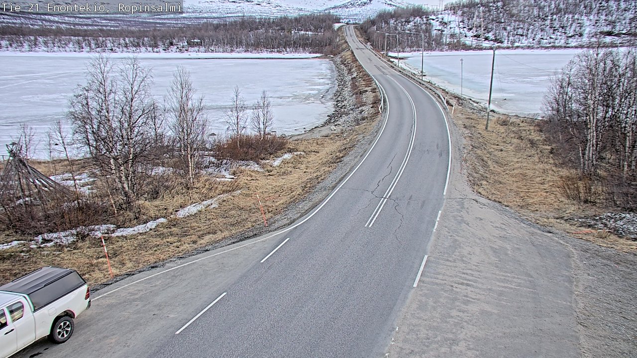 Weather Camera Image Road 21 Enontekiö, Ropinsalmi, Enontekiö, Lappi