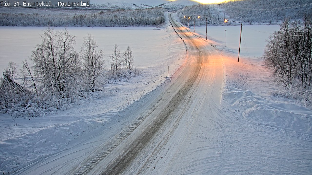 Weather Camera Image Road 21 Enontekiö, Ropinsalmi, Enontekiö, Lappi