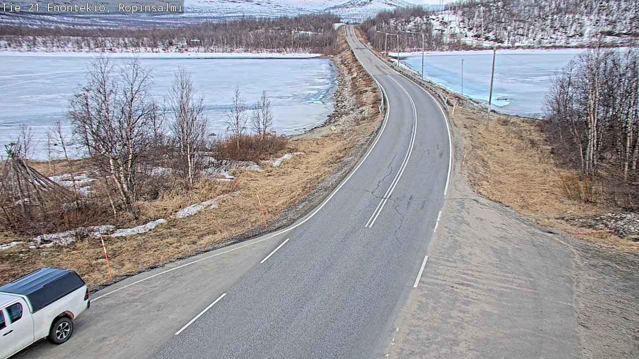Weather Camera Image Road 21 Enontekiö, Ropinsalmi, Enontekiö, Lappi