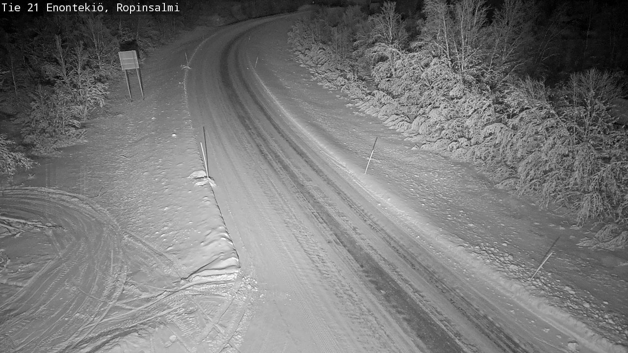 Weather Camera Image Road 21 Enontekiö, Ropinsalmi, Enontekiö, Lappi