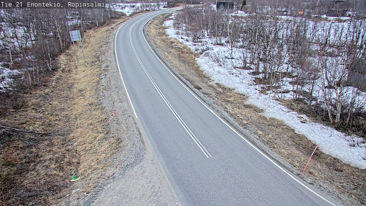 Weather Camera Image Road 21 Enontekiö, Ropinsalmi, Enontekiö, Lappi