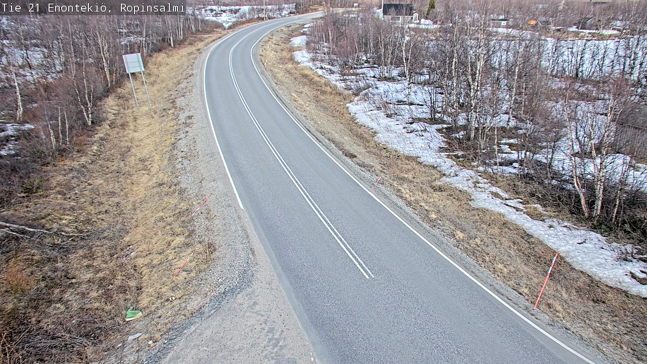 Weather Camera Image Road 21 Enontekiö, Ropinsalmi, Enontekiö, Lappi