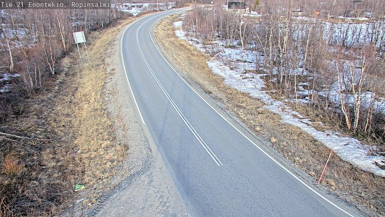 Weather Camera Image Road 21 Enontekiö, Ropinsalmi, Enontekiö, Lappi