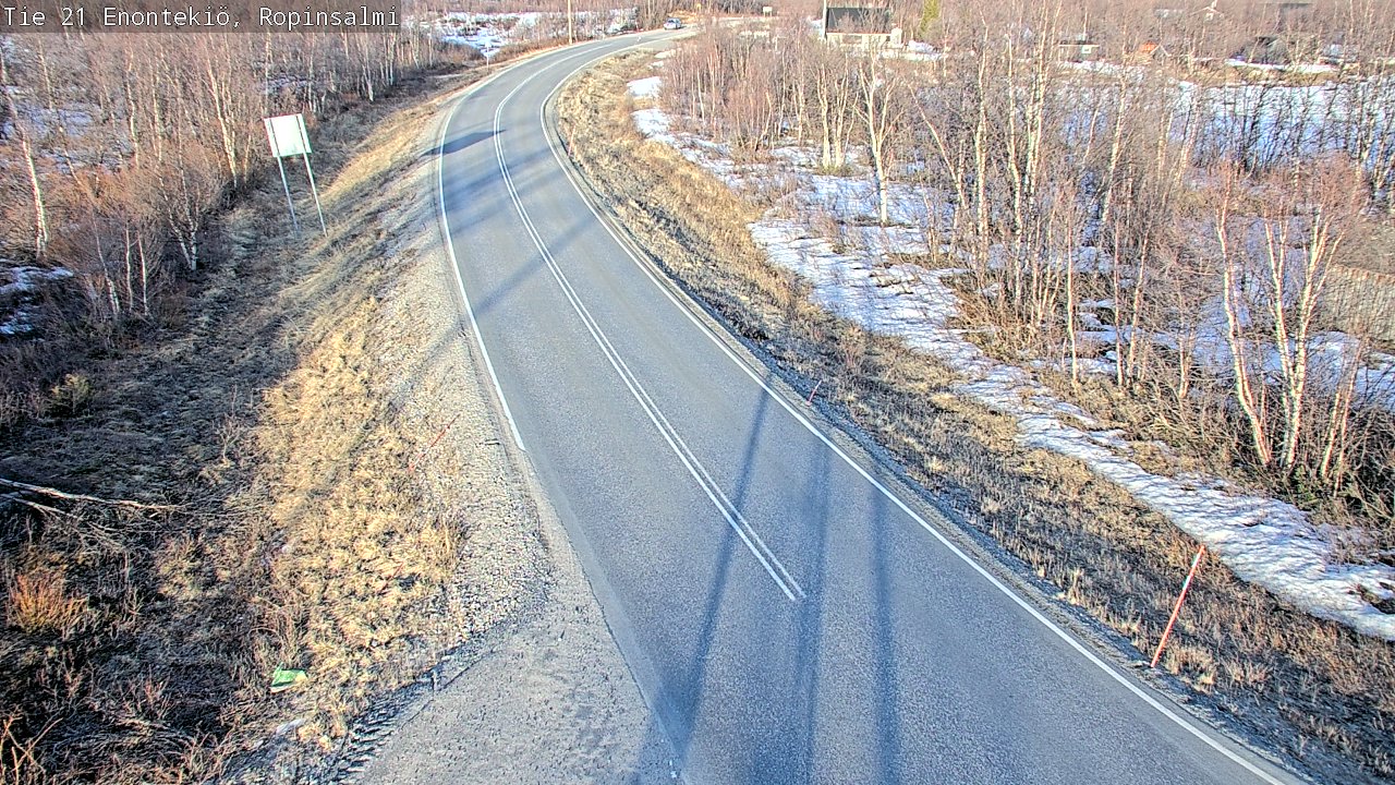 Weather Camera Image Road 21 Enontekiö, Ropinsalmi, Enontekiö, Lappi