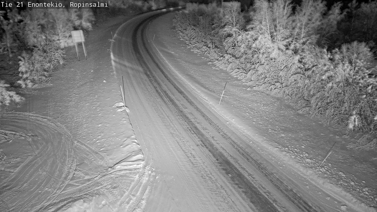 Weather Camera Image Road 21 Enontekiö, Ropinsalmi, Enontekiö, Lappi