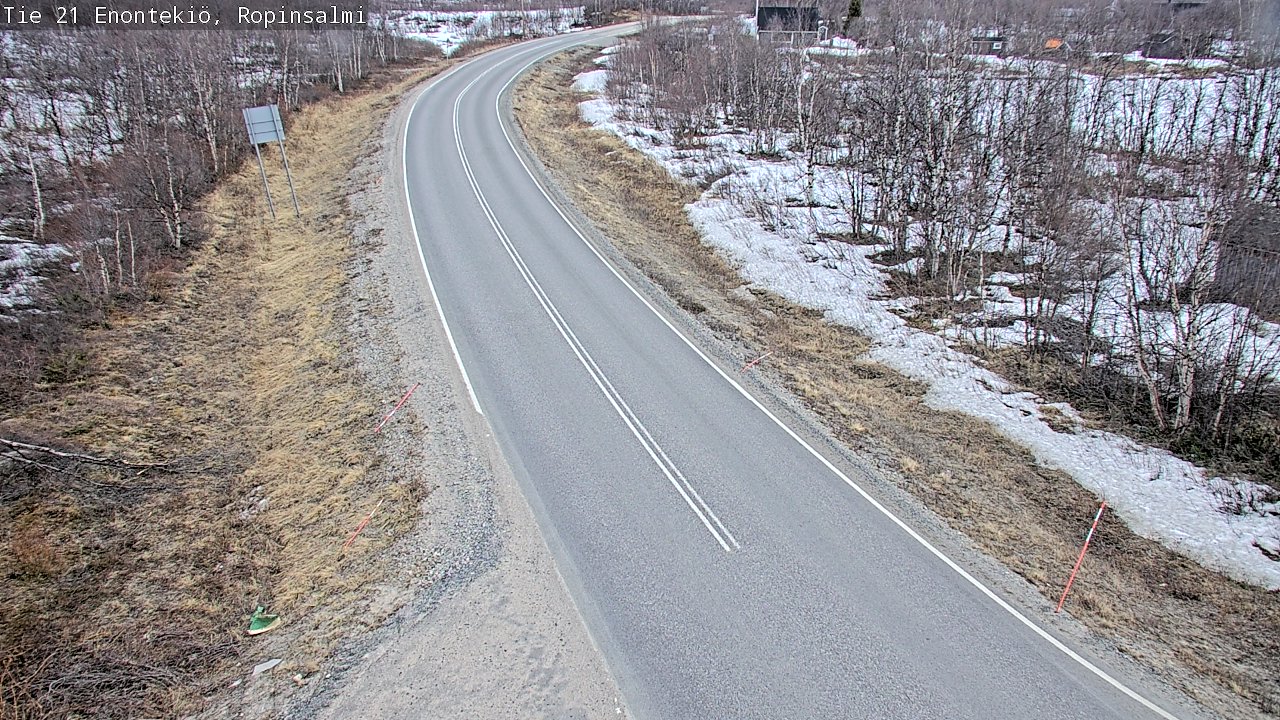 Weather Camera Image Road 21 Enontekiö, Ropinsalmi, Enontekiö, Lappi