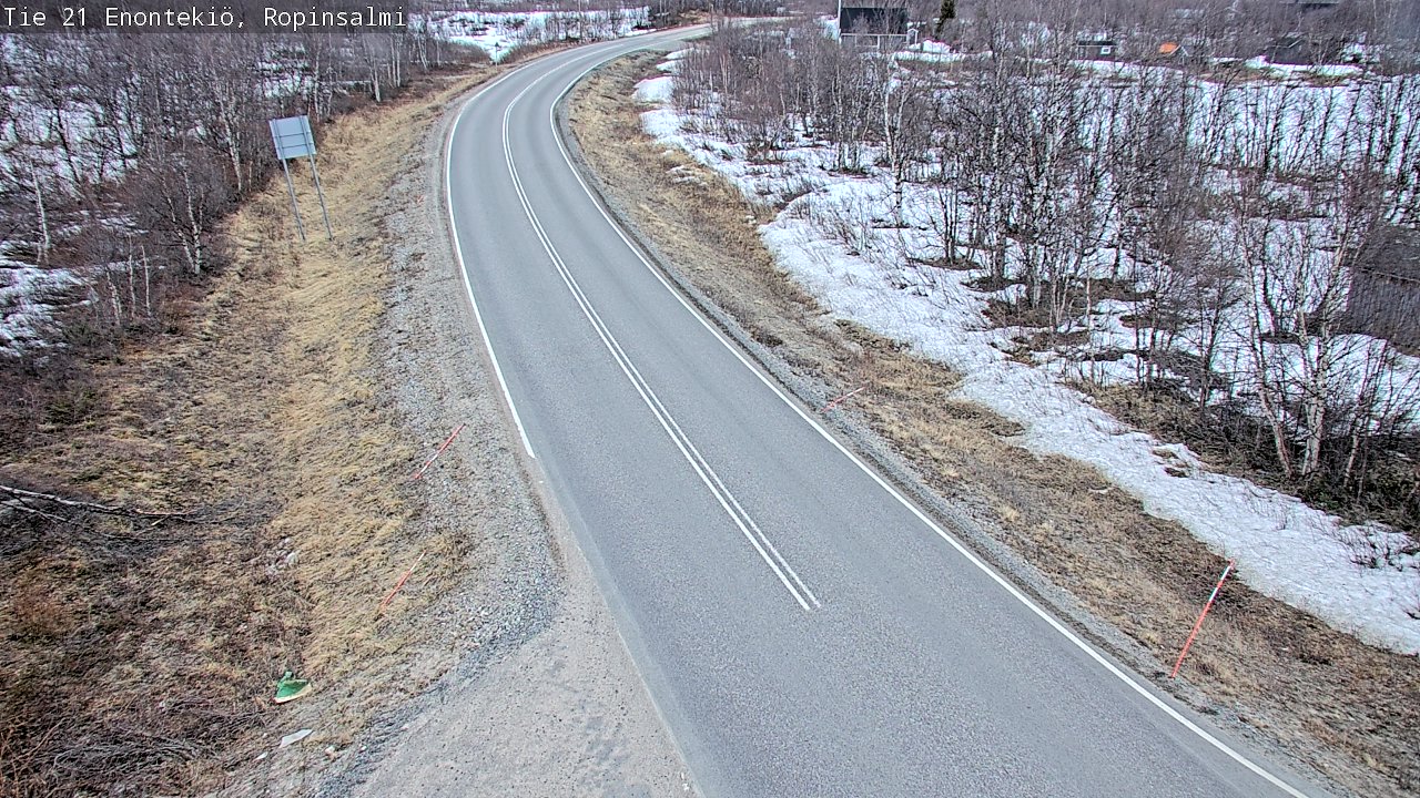 Weather Camera Image Road 21 Enontekiö, Ropinsalmi, Enontekiö, Lappi
