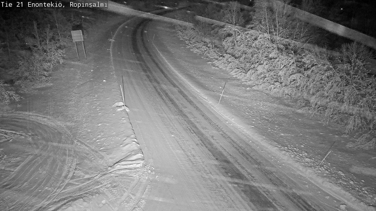 Weather Camera Image Väg 21 Enontekiö, Ropinsalmi, Enontekiö, Lappi