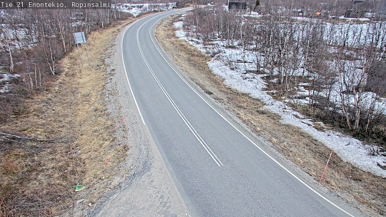 Weather Camera Image Road 21 Enontekiö, Ropinsalmi, Enontekiö, Lappi