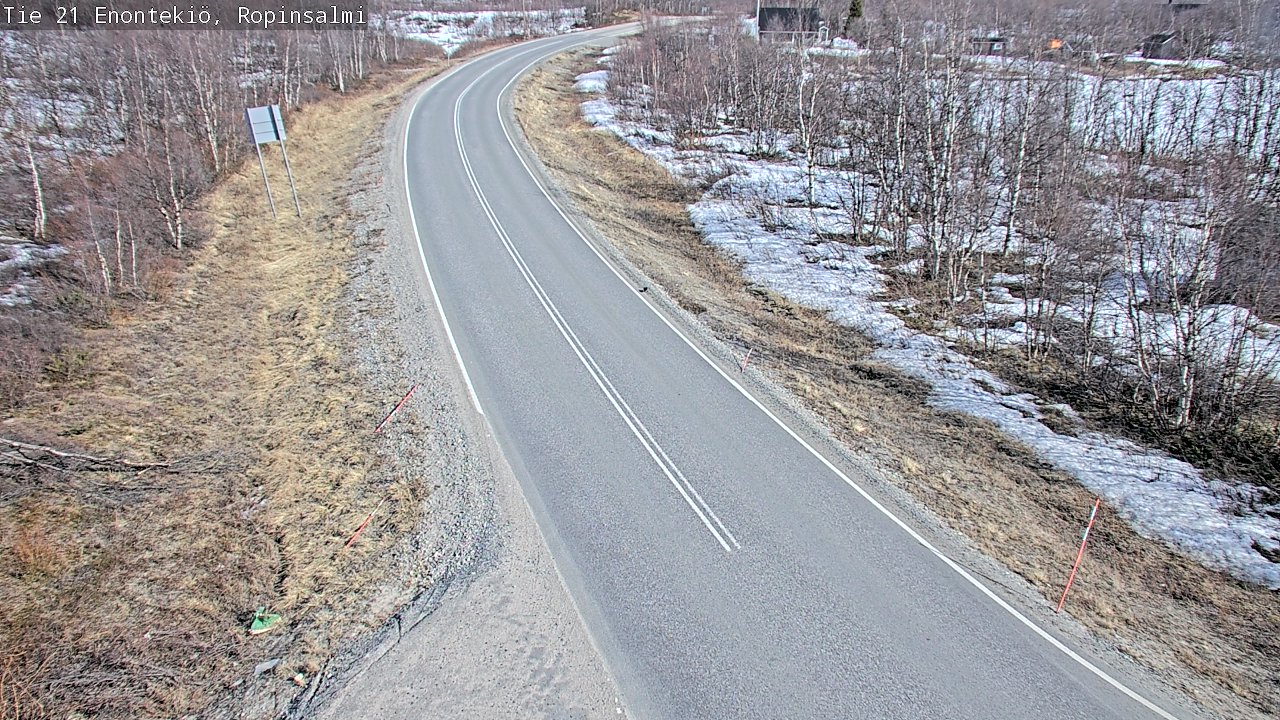 Weather Camera Image Road 21 Enontekiö, Ropinsalmi, Enontekiö, Lappi