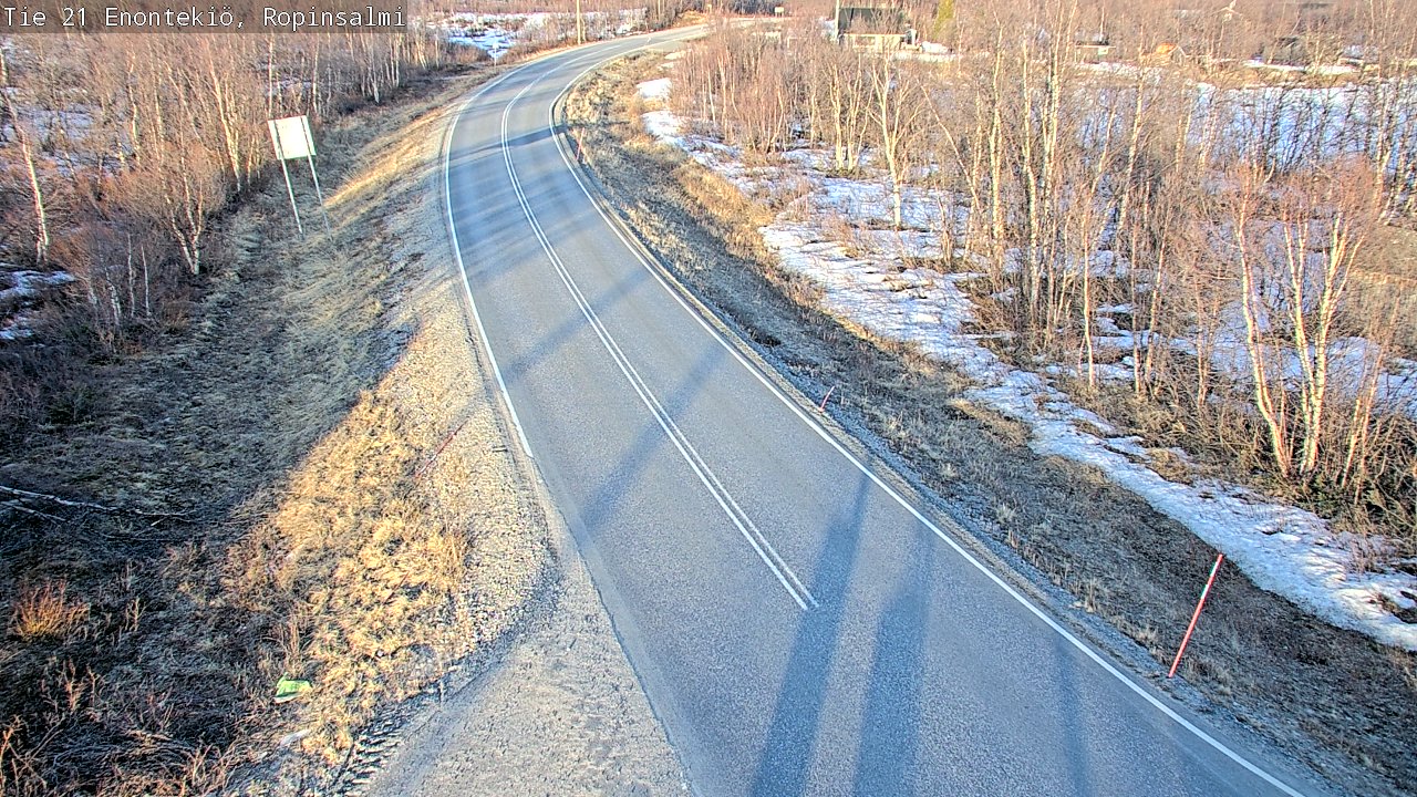 Weather Camera Image Road 21 Enontekiö, Ropinsalmi, Enontekiö, Lappi