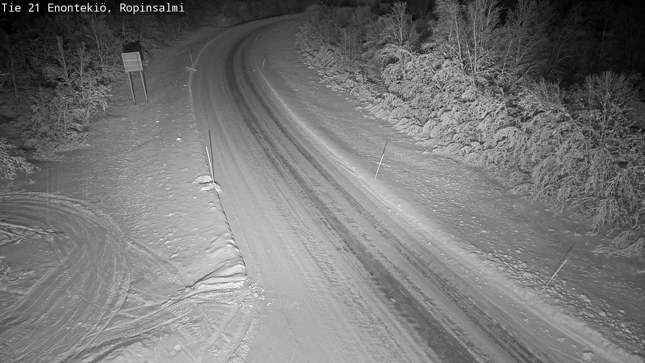 Weather Camera Image Road 21 Enontekiö, Ropinsalmi, Enontekiö, Lappi