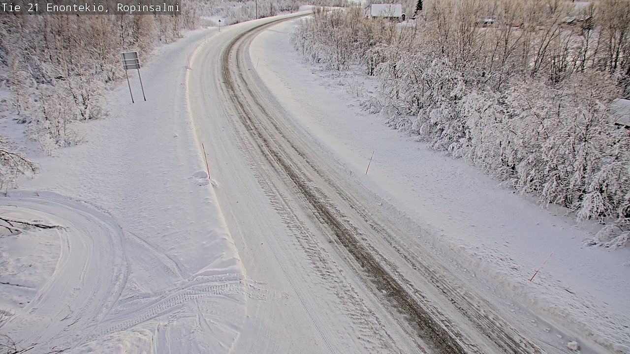 Weather Camera Image Road 21 Enontekiö, Ropinsalmi, Enontekiö, Lappi