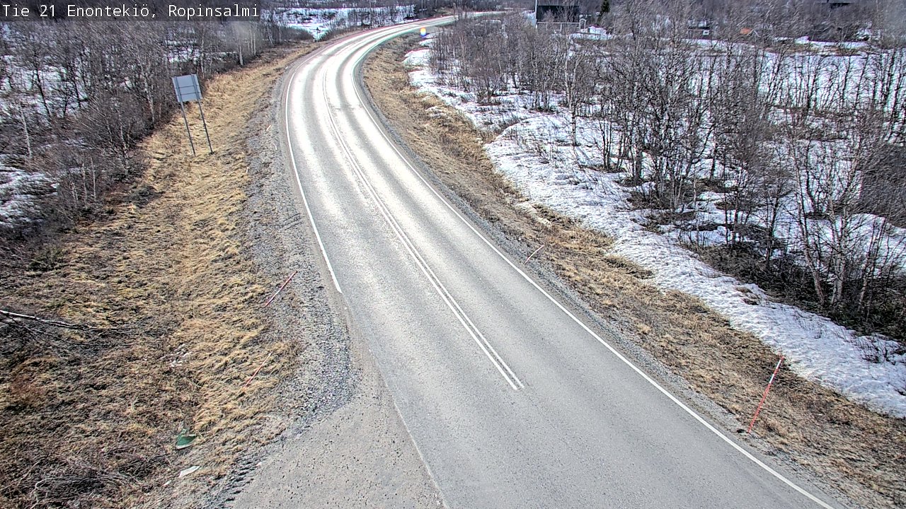 Weather Camera Image Road 21 Enontekiö, Ropinsalmi, Enontekiö, Lappi