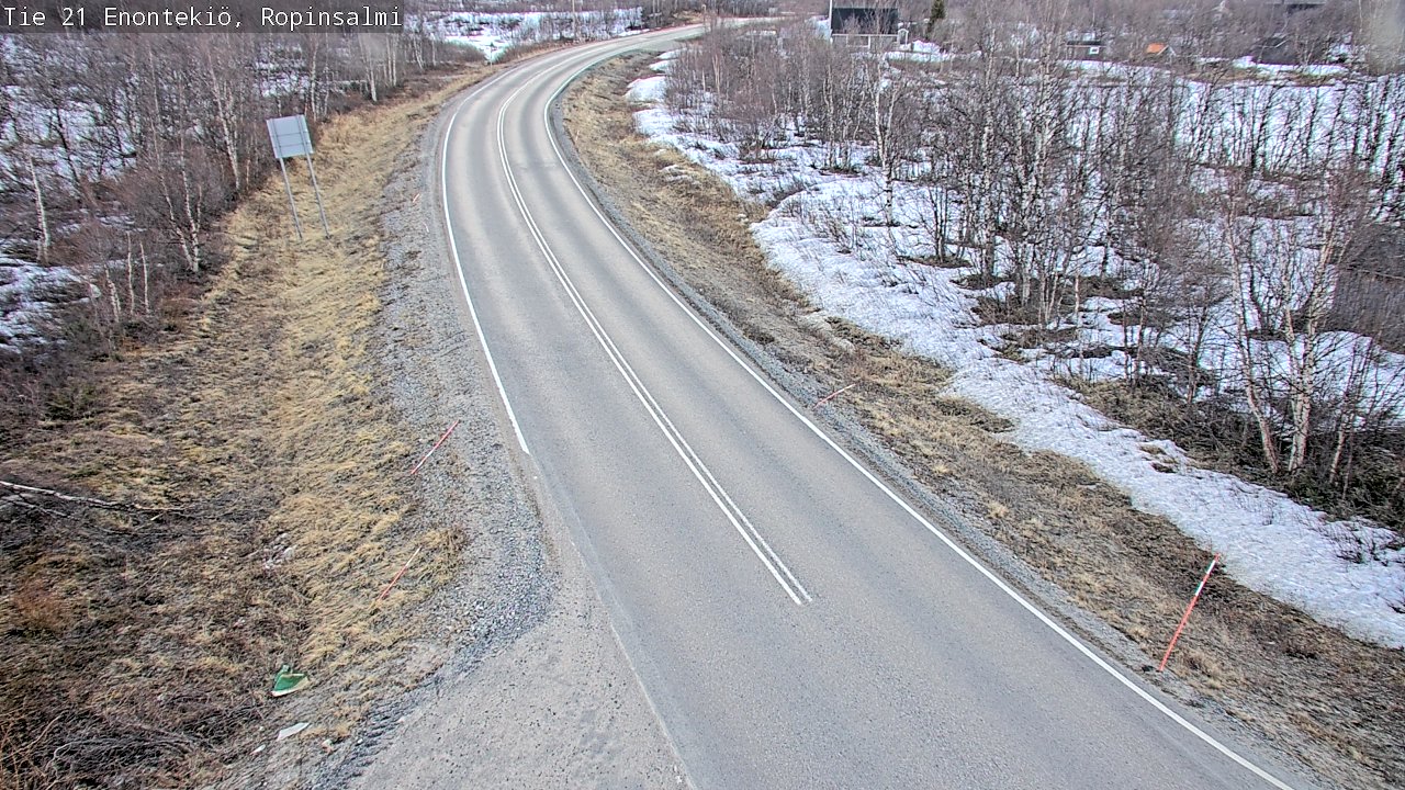 Weather Camera Image Road 21 Enontekiö, Ropinsalmi, Enontekiö, Lappi