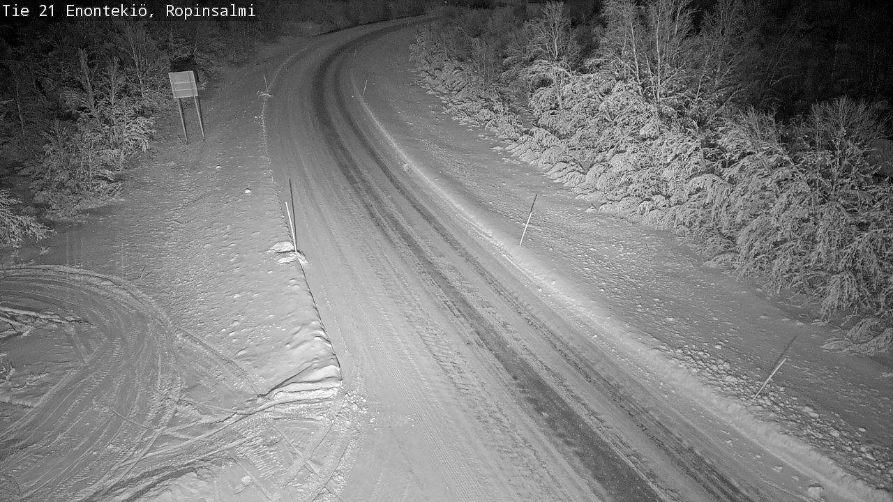 Weather Camera Image Road 21 Enontekiö, Ropinsalmi, Enontekiö, Lappi