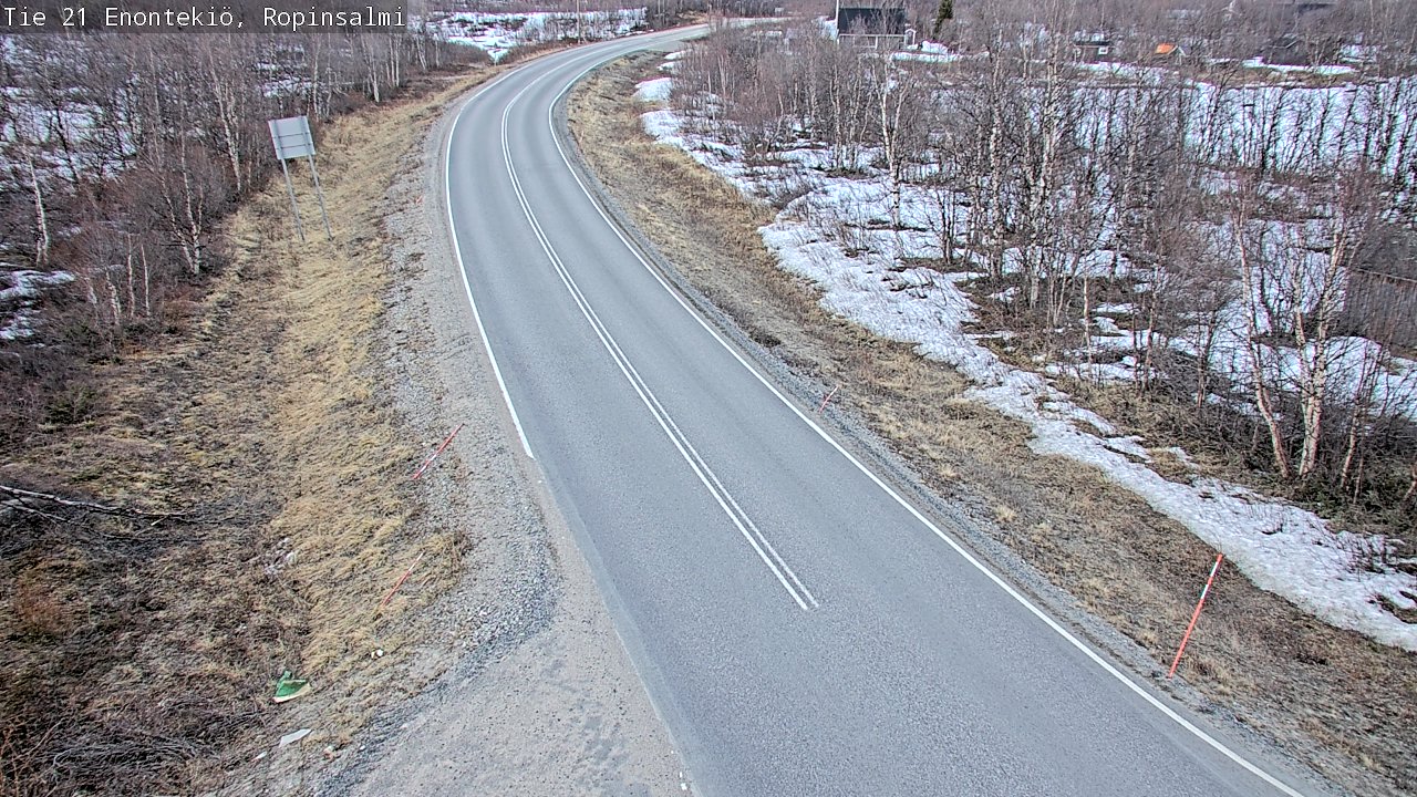 Weather Camera Image Road 21 Enontekiö, Ropinsalmi, Enontekiö, Lappi