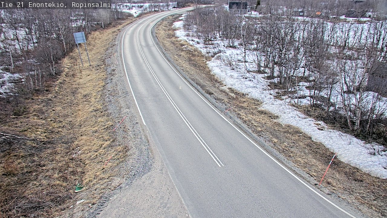 Weather Camera Image Road 21 Enontekiö, Ropinsalmi, Enontekiö, Lappi