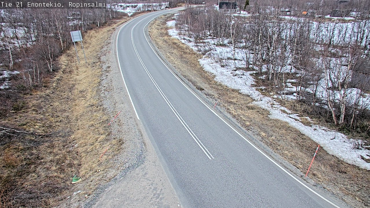 Weather Camera Image Road 21 Enontekiö, Ropinsalmi, Enontekiö, Lappi