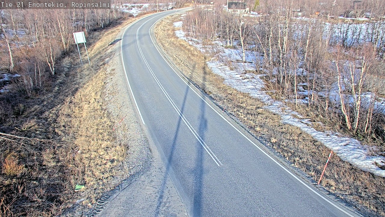 Weather Camera Image Road 21 Enontekiö, Ropinsalmi, Enontekiö, Lappi