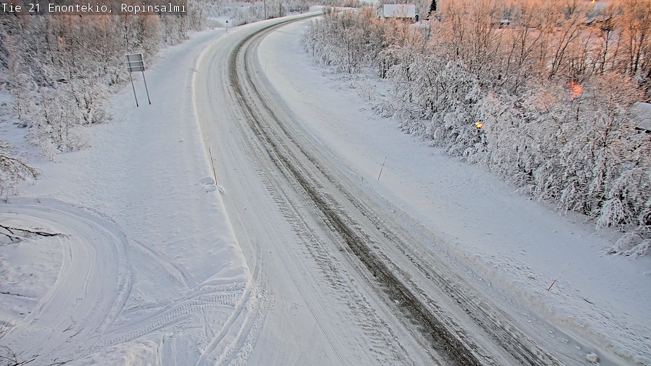 Weather Camera Image Road 21 Enontekiö, Ropinsalmi, Enontekiö, Lappi