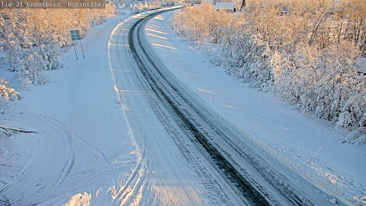 Weather Camera Image Road 21 Enontekiö, Ropinsalmi, Enontekiö, Lappi