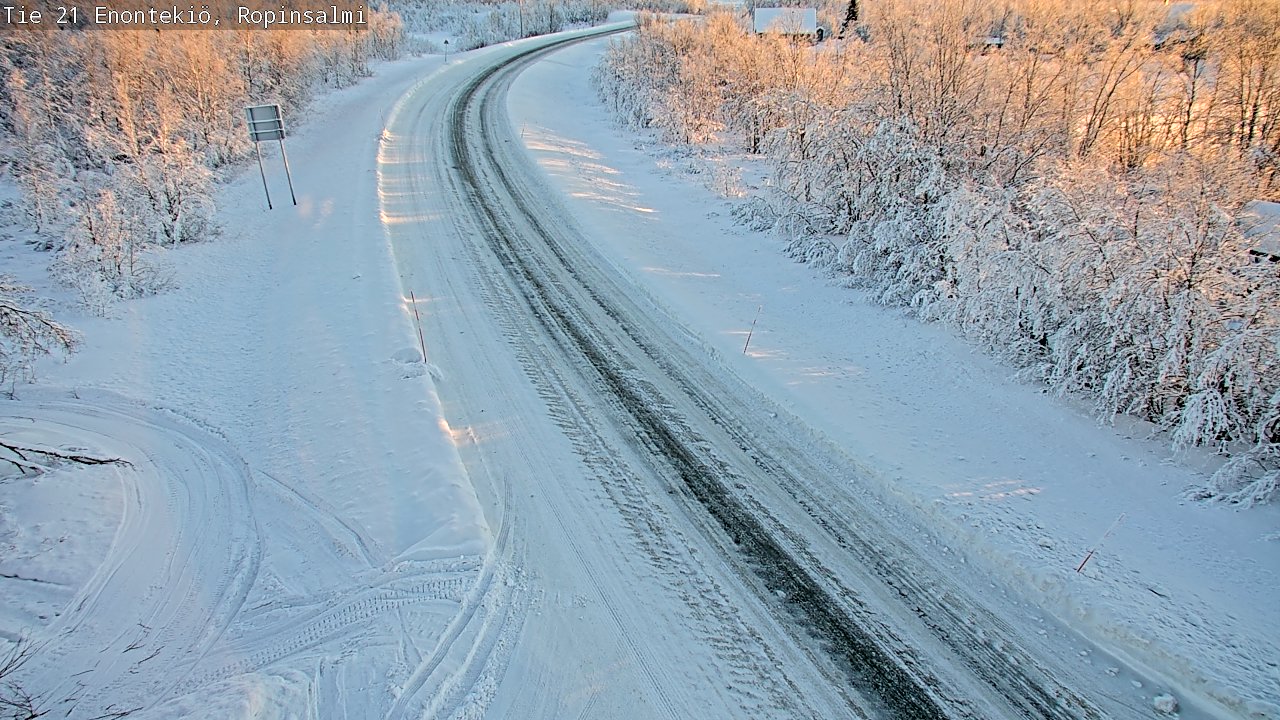 Weather Camera Image Road 21 Enontekiö, Ropinsalmi, Enontekiö, Lappi